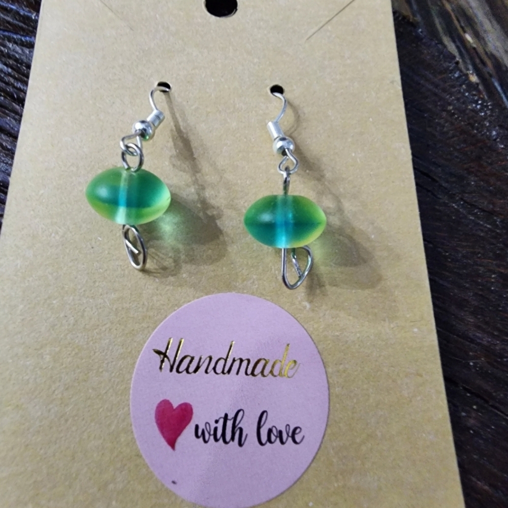 Handmade Green beaded Earrings